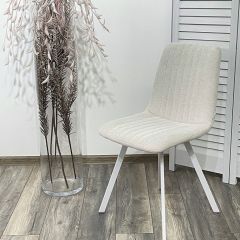 Стул ELVIS WZ2042-18 белая галька фактурный велюр / белый каркас М-City в Полевском - polevskoy.mebel24.online | фото