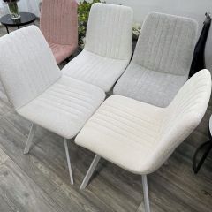 Стул ELVIS WZ2042-18 белая галька фактурный велюр / белый каркас М-City в Полевском - polevskoy.mebel24.online | фото 6