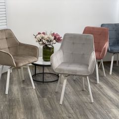 Стул MAVERICK 360 град. поворот. BLUVEL-40 BEIGE/ белый каркас, М-City в Полевском - polevskoy.mebel24.online | фото 3