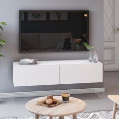 Тумба Подвесная 3 (белый/белый /белый лакобель) в Полевском - polevskoy.mebel24.online | фото