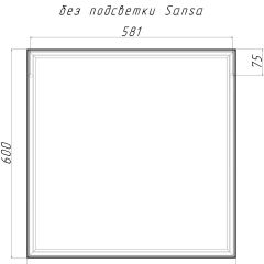 Зеркало Corsica 600х600 black без подсветки Sansa (SB1064Z) в Полевском - polevskoy.mebel24.online | фото 4