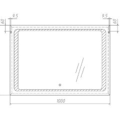 Зеркало Galaxy 100 alum с подсветкой Sansa (SG1008Z) в Полевском - polevskoy.mebel24.online | фото 7