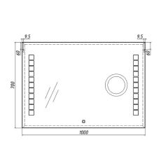 Зеркало Quadro 100 alum (линза) с подсветкой Sansa (SQL1030Z) в Полевском - polevskoy.mebel24.online | фото 8