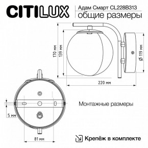 Бра Citilux Адам Смарт CL228B313 в Полевском - polevskoy.mebel24.online | фото 8