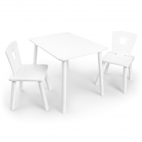 Детский комплект стол и два стула «Корона» Rolti Baby (белый/белый, массив березы/мдф) в Полевском - polevskoy.mebel24.online | фото