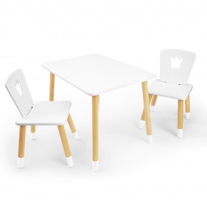 Детский комплект стол и два стула «Корона» Rolti Baby (белый/береза, массив березы/мдф) в Полевском - polevskoy.mebel24.online | фото