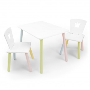Детский комплект стол и два стула «Корона» Rolti Baby (белый/цветной, массив березы/мдф) в Полевском - polevskoy.mebel24.online | фото