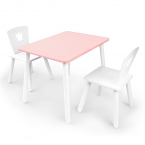 Детский комплект стол и два стула «Корона» Rolti Baby (розовый/белый, массив березы/мдф) в Полевском - polevskoy.mebel24.online | фото