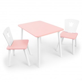 Детский комплект стол и два стула «Корона» Rolti Baby (розовый/розовый, массив березы/мдф) в Полевском - polevskoy.mebel24.online | фото
