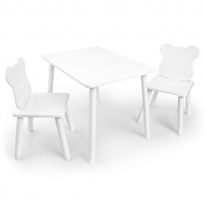 Детский комплект стол и два стула «Мишка» Rolti Baby (белый/белый, массив березы/мдф) в Полевском - polevskoy.mebel24.online | фото