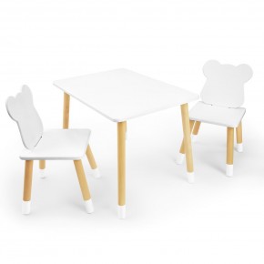 Детский комплект стол и два стула «Мишка» Rolti Baby (белый/береза, массив березы/мдф) в Полевском - polevskoy.mebel24.online | фото