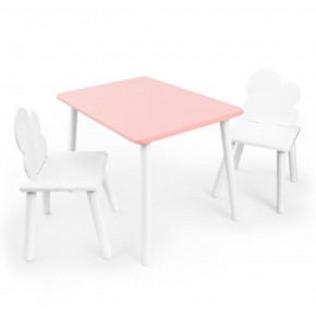 Детский комплект стол и два стула «Облачко» Rolti Baby (розовый/белый, массив березы/мдф) в Полевском - polevskoy.mebel24.online | фото