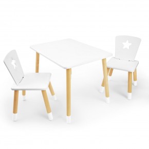 Детский комплект стол и два стула «Звезда» Rolti Baby (белый/береза, массив березы/мдф) в Полевском - polevskoy.mebel24.online | фото