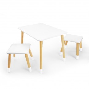 Детский комплект стол и два табурета Rolti Baby (белая столешница/белое сиденье/береза ножки) в Полевском - polevskoy.mebel24.online | фото