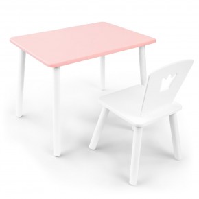 Детский комплект стол и стул «Корона» Rolti Baby (розовый/белый, массив березы/мдф) в Полевском - polevskoy.mebel24.online | фото 1