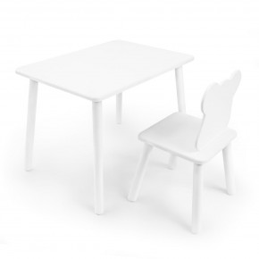 Детский комплект стол и стул «Мишка» Rolti Baby (белый/белый, массив березы/мдф) в Полевском - polevskoy.mebel24.online | фото 1