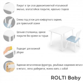 Детский комплект стол и стул «Мишка» Rolti Baby  (голубая столешница/белое сиденье/белые ножки) в Полевском - polevskoy.mebel24.online | фото 4