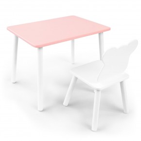 Детский комплект стол и стул «Мишка» Rolti Baby (розовый/белый, массив березы/мдф) в Полевском - polevskoy.mebel24.online | фото 1