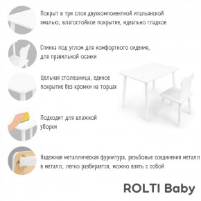 Детский комплект стол и стул Мишка Rolti Baby с накладкой Алфавит (белая столешница/белое сиденье/белые ножки) в Полевском - polevskoy.mebel24.online | фото 3