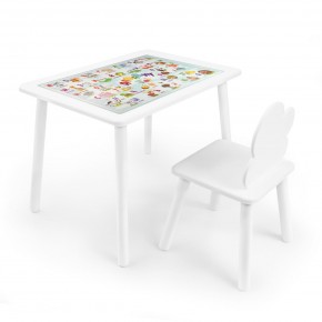Детский комплект стол и стул Облачко Rolti Baby с накладкой Алфавит (белая столешница/белое сиденье/белые ножки) в Полевском - polevskoy.mebel24.online | фото