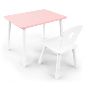 Детский комплект стол и стул «Звезда» Rolti Baby (розовый/белый, массив березы/мдф) в Полевском - polevskoy.mebel24.online | фото