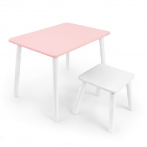 Детский комплект стол и табурет Rolti Baby (розовая столешница/белое сиденье/белые ножки) в Полевском - polevskoy.mebel24.online | фото 1