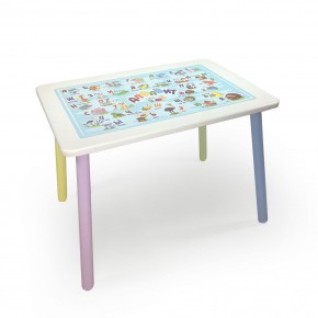 Детский стол с накладкой Алфавит (Белый/Цветной) в Полевском - polevskoy.mebel24.online | фото