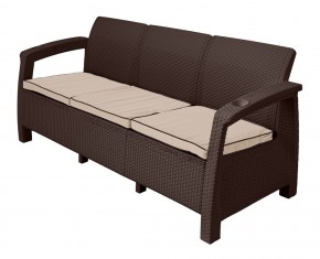 Диван Yalta Premium Sofa 3 Set (Ялта) шоколадный (+подушки под спину) в Полевском - polevskoy.mebel24.online | фото 1