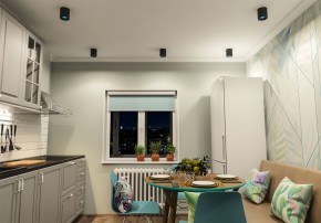 DK3090-BK+CY Светильник накладной IP 20, 10 Вт, GU5.3, LED, черный/голубой, пластик в Полевском - polevskoy.mebel24.online | фото 2
