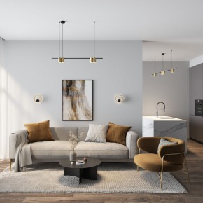 DK5060-BK+SG Бра ORBIT, IP20, 3000К, LED, 10 Вт, черный + сатинированное золото, алюминий в Полевском - polevskoy.mebel24.online | фото 5
