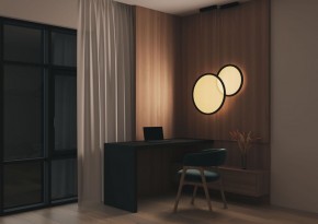 DK6606-BK Подвесной вертикальный светильник Veil со светодиодом H1700 d600 220V 48W 3000-6000K IP20 черный алюминий в Полевском - polevskoy.mebel24.online | фото 5