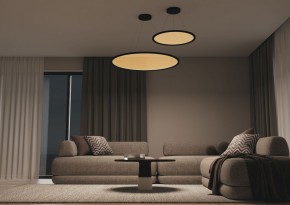 DK6616-BK Подвесной горизонтальный светильник Veil со светодиодом H900 d600 220V 48W 3000-6000K IP20 черный алюминий в Полевском - polevskoy.mebel24.online | фото 5