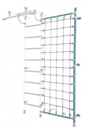 Дополнительная стойка к пристенному ДСК Pastel с сеткой для лазания, цв. бирюзовый в Полевском - polevskoy.mebel24.online | фото
