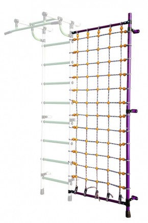 Дополнительная стойка к пристенному ДСК с сеткой для лазания, цв. фиолетовый в Полевском - polevskoy.mebel24.online | фото