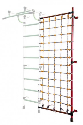 Дополнительная стойка к пристенному ДСК с сеткой для лазания, цв. красный в Полевском - polevskoy.mebel24.online | фото