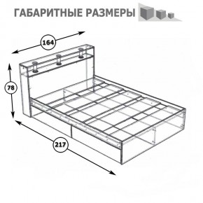 Камелия Кровать 1600, цвет венге/дуб лоредо, ШхГхВ 163,5х217х78,2 см., сп.м. 1600х2000 мм., без матраса, основание есть в Полевском - polevskoy.mebel24.online | фото 4