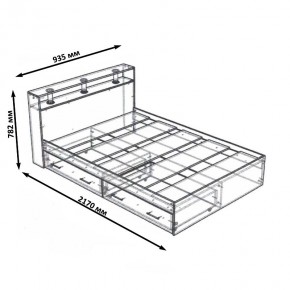 Камелия Кровать с ящиками 0900, цвет дуб сонома, ШхГхВ 93,5х217х78,2 см., сп.м. 900х2000 мм., без матраса, основание есть в Полевском - polevskoy.mebel24.online | фото 6