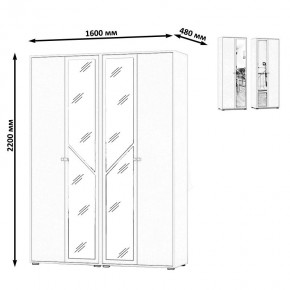 Камелия Шкаф 4-х створчатый, цвет дуб сонома, ШхГхВ 160х48х220 см., универсальная сборка, можно использовать как два отдельных шкафа в Полевском - polevskoy.mebel24.online | фото 4