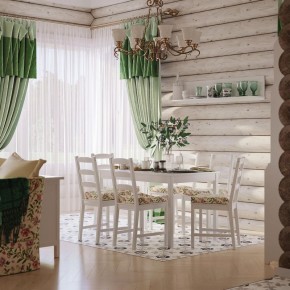 Комлект Вествик обеденный стол и четыре стула, массив сосны, цвет белый в Полевском - polevskoy.mebel24.online | фото