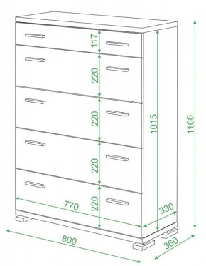 Комод Домино Лайт КМ-2 в Полевском - polevskoy.mebel24.online | фото 2