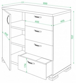 Комод Домино ТБ-4МН в Полевском - polevskoy.mebel24.online | фото 2