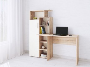 Компьютерный Стол Квартет-7 Дуб сонома/Белый в Полевском - polevskoy.mebel24.online | фото