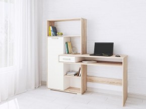 Компьютерный стол Квартет-8 дуб сонома/белый в Полевском - polevskoy.mebel24.online | фото