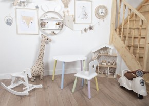 Комплект детский стол ОБЛАЧКО и стул КОРОНА ROLTI Baby (белая столешница/белое сиденье/цветные ножки) в Полевском - polevskoy.mebel24.online | фото 2