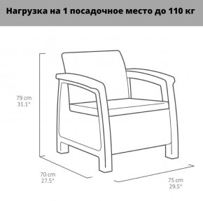 Комплект мебели Корфу Рест (Corfu Rest - without table) коричневый в Полевском - polevskoy.mebel24.online | фото 3
