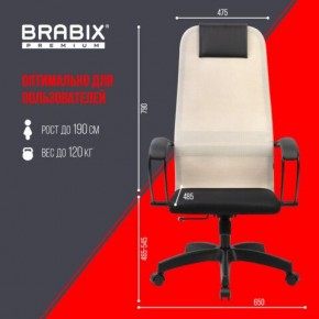 Кресло BRABIX PREMIUM "Ultimate EX-800" пластик, плотная двойная сетка Х2, черное/бежевое, 532916 в Полевском - polevskoy.mebel24.online | фото 6