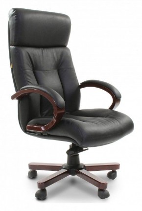 Кресло для руководителя Chairman 421 черный/орех темный, черный в Полевском - polevskoy.mebel24.online | фото