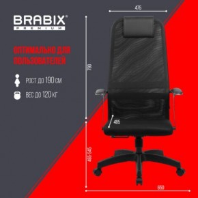 Кресло офисное BRABIX PREMIUM "Ultimate EX-801" пластик, плотная двойная сетка Х2, черное, 532922 в Полевском - polevskoy.mebel24.online | фото 5