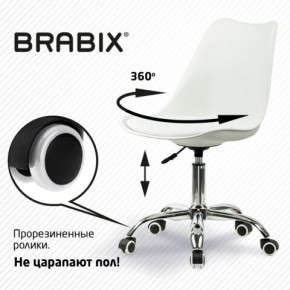 Кресло стул BRABIX "Eames MG-310 CH", хром, пластик белый, экокожа белая, 532923 в Полевском - polevskoy.mebel24.online | фото 7