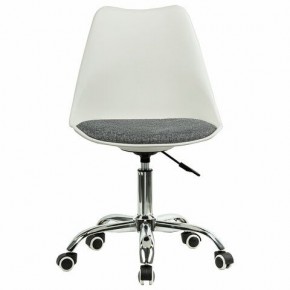 Кресло стул BRABIX "Eames MG-310 CH", хром, пластик белый, ткань серая, 532924 в Полевском - polevskoy.mebel24.online | фото 1